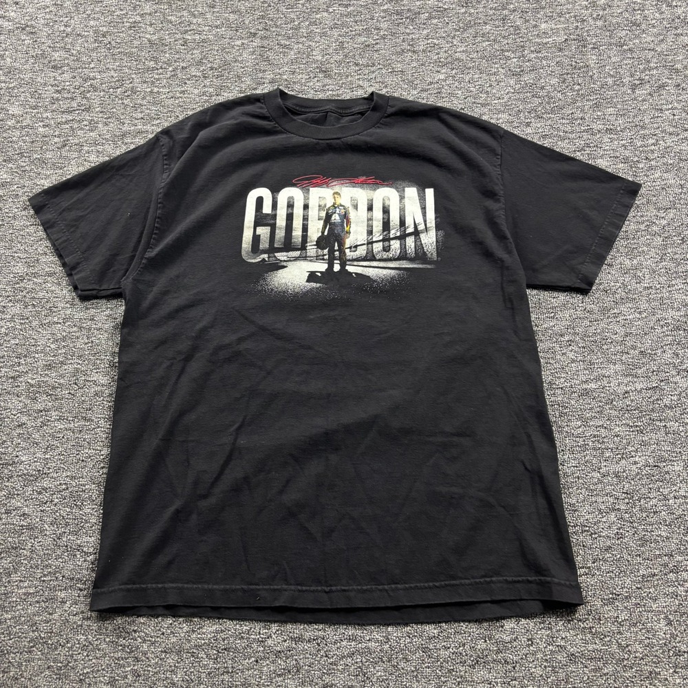 Y2K 2000s Hendrick Motorsports NASCAR Racing Jeff Gordon Black T-Shirt Size XL